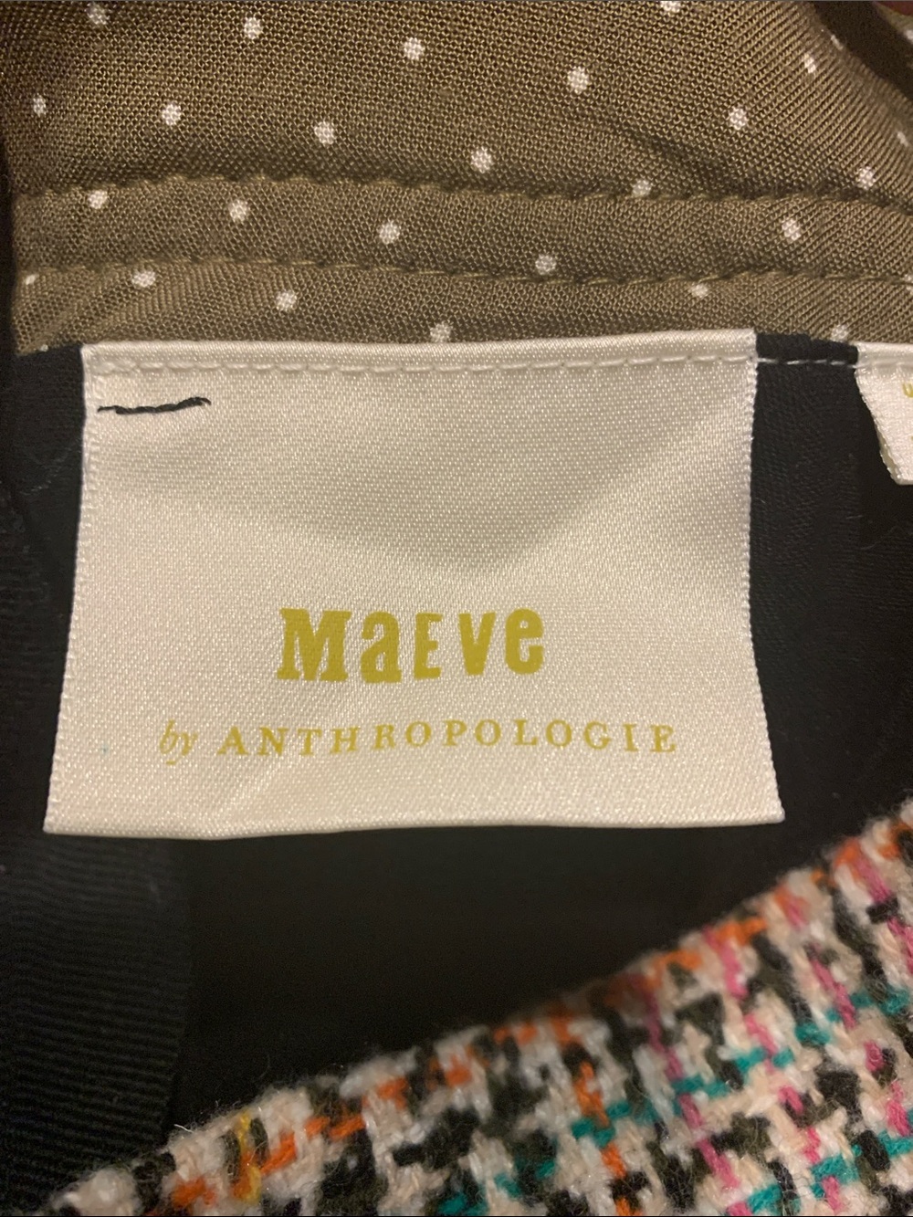 Maeve by Anthropologie Multicolor Tweed Mini Skirt - Pastel Plaid         Size 4 - Picture 3 of 7